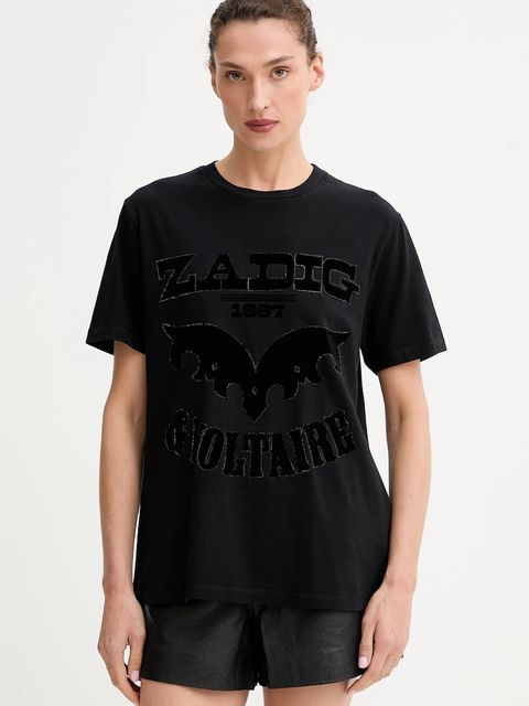 ZADIG&VOLTAIRE t-shirt bawełniany damski kolor czarny JWTS02826 - zdjęcie produktu nr 1