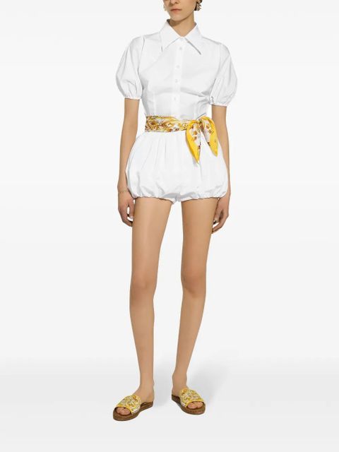 Dolce & Gabbana High-rise cotton shorts - White - zdjęcie produktu nr 2