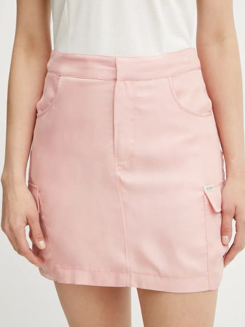 Guess spódnica MYLAH kolor różowy mini prosta W5GD0A WH6E0