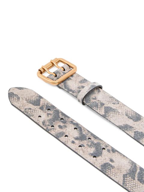 PINKO embossed-leather buckle belt - Neutrals