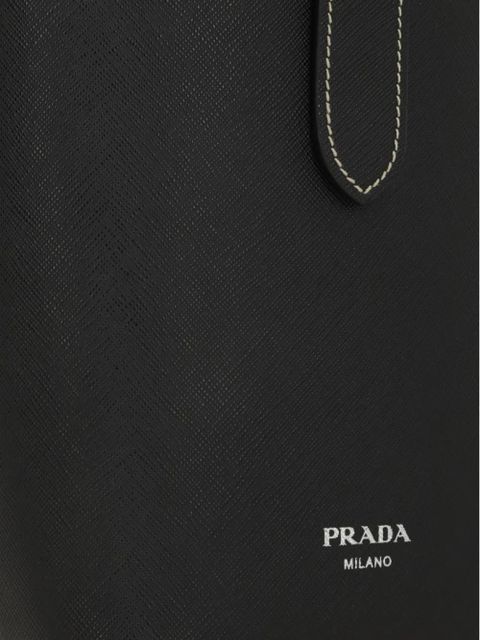 Prada logo-embossed bucket bag - Black