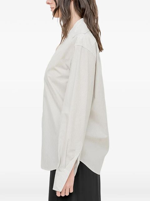 MM6 Maison Margiela pinstripe v-neck shirt - Blue - zdjęcie produktu nr 2