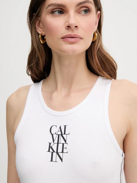 Calvin Klein Jeans top kolor biały LV044C219G