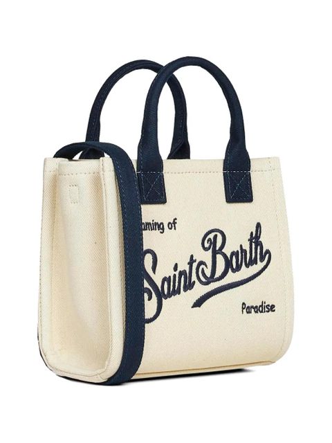 MC2 Saint Barth logo-embroidered canvas tote bag - Neutrals