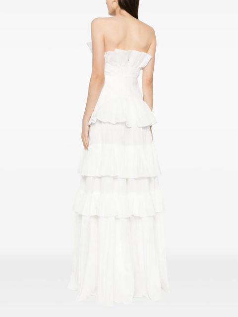 Acler Ascot ruffled strapless gown - White