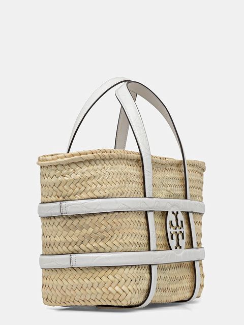 Tory Burch kosz plażowy Ella Straw kolor beżowy 169398-100