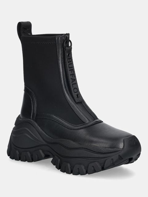 Buffalo botki Lola Front Zip damskie kolor czarny na platformie 1270140-BLK - zdjęcie produktu nr 1