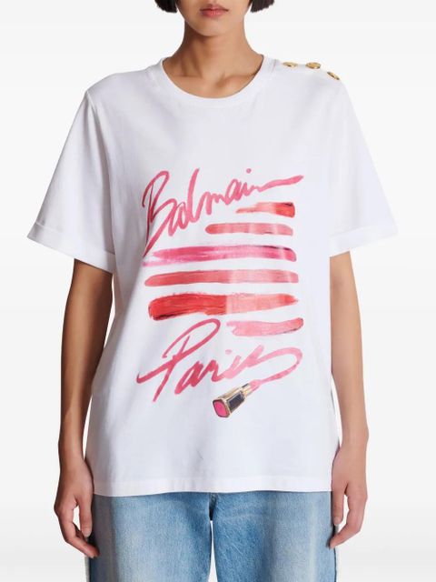 Balmain Lipstick-print T-shirt - White