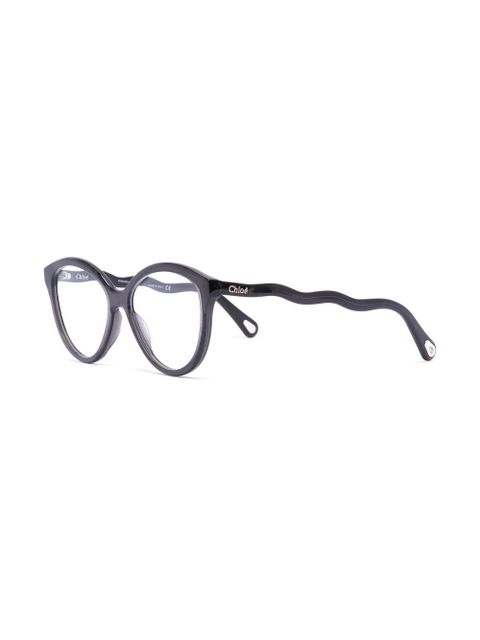 Chloé Eyewear wave-arm round-frame glasses - Black - zdjęcie produktu nr 2