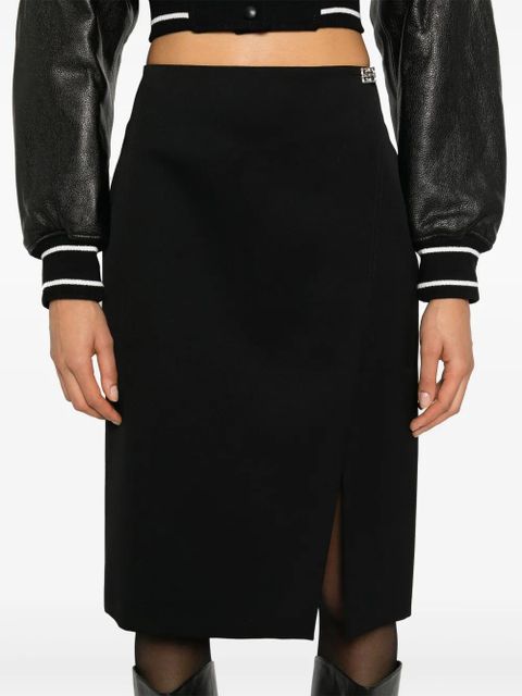 Givenchy 4G Liquid-detail wool skirt - Black