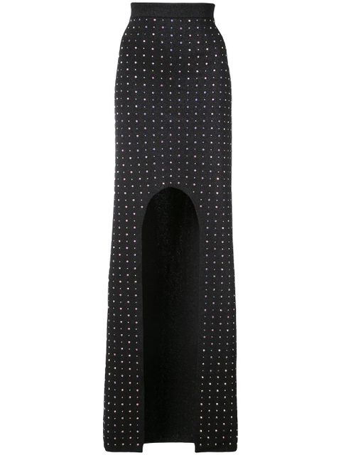 Balmain crystal-embellished maxi skirt - Black - zdjęcie produktu nr 1