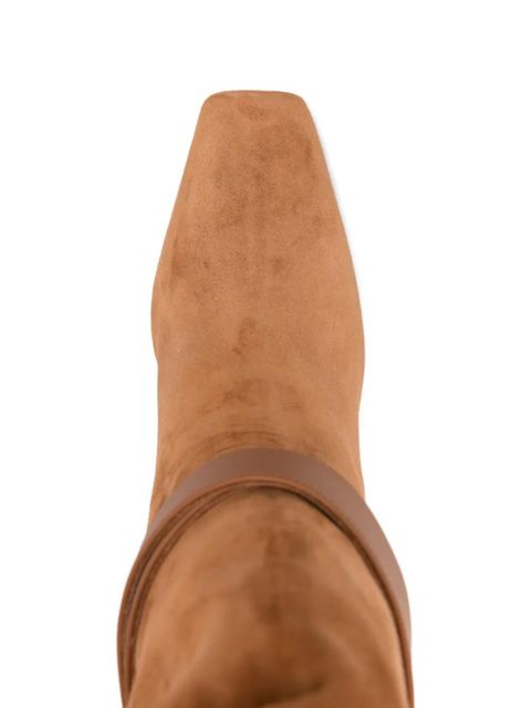 Ferragamo 90mm buckle-strap knee-high boots - Brown