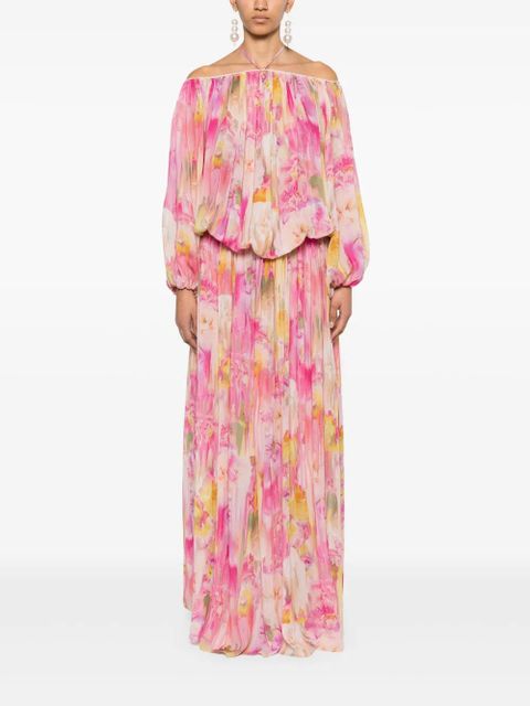 Blumarine floral-print georgette maxi dress - Pink