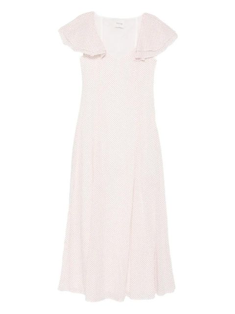 Posse Marlowe flutter scoop-neck midi dress - White - zdjęcie produktu nr 1