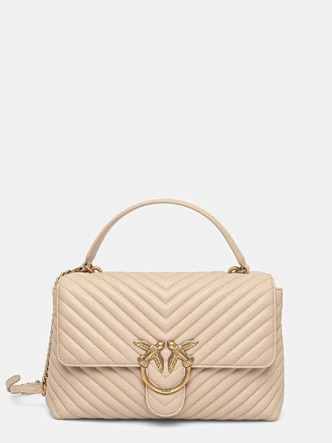 Pinko torebka skórzana kolor beżowy 100042 A0GK - zdjęcie produktu nr 1