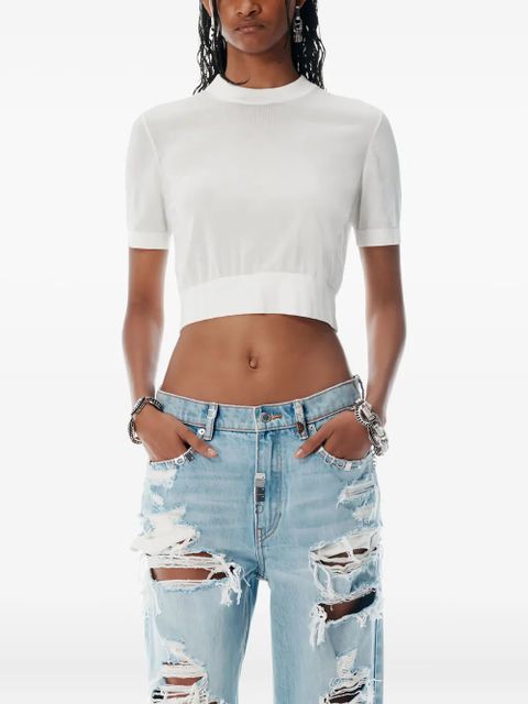 Alexander Wang short-sleeved cropped top - White