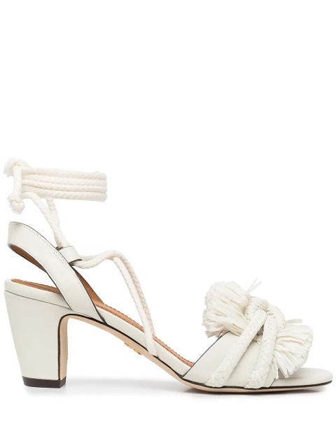 Tory Burch rope-design mid-heeled sandals - White - zdjęcie produktu nr 1