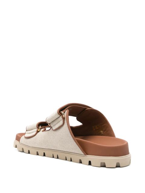 Miu Miu logo-lettering sandals - Neutrals
