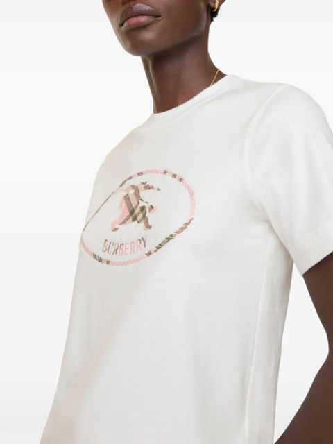 Burberry check Knight stamp cotton T-shirt - White