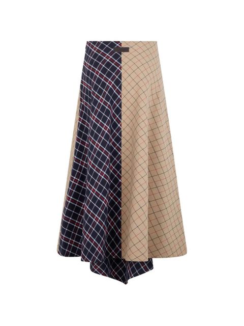 Barbour check-pattern asymmetric skirt - Blue - zdjęcie produktu nr 1