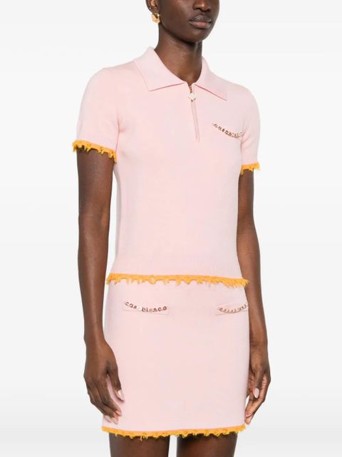 Casablanca logo-embellishment polo shirt - Pink