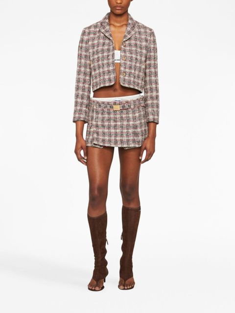 Miu Miu checked single-breasted jacket - Yellow - zdjęcie produktu nr 2