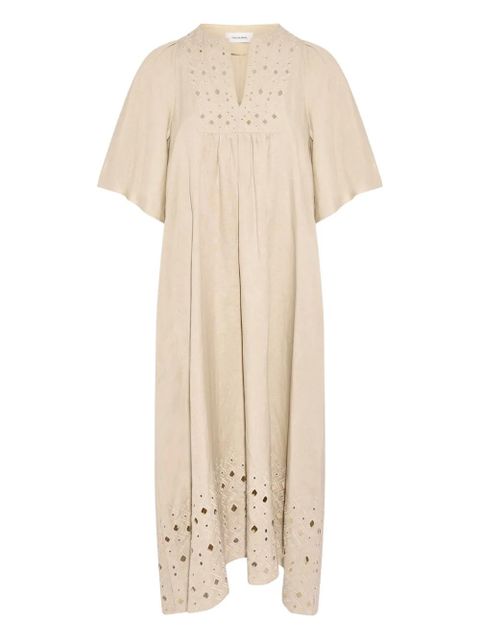 Yves Salomon embroidered-detail midi dress - Neutrals - zdjęcie produktu nr 1