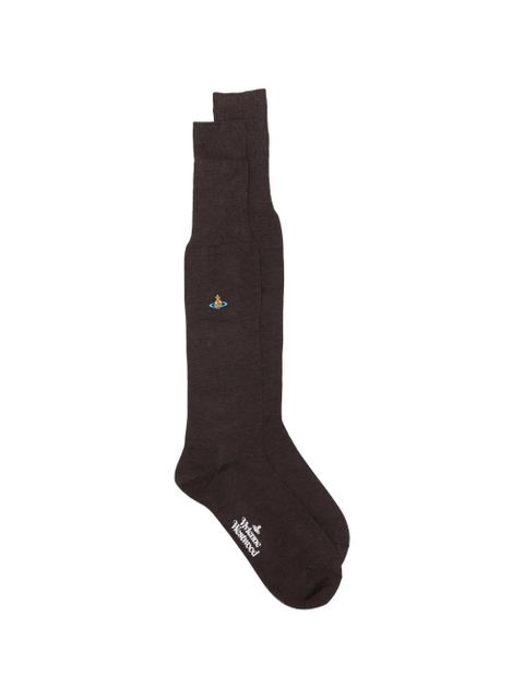 Vivienne Westwood Orb embroidered socks - Brown - zdjęcie produktu nr 1