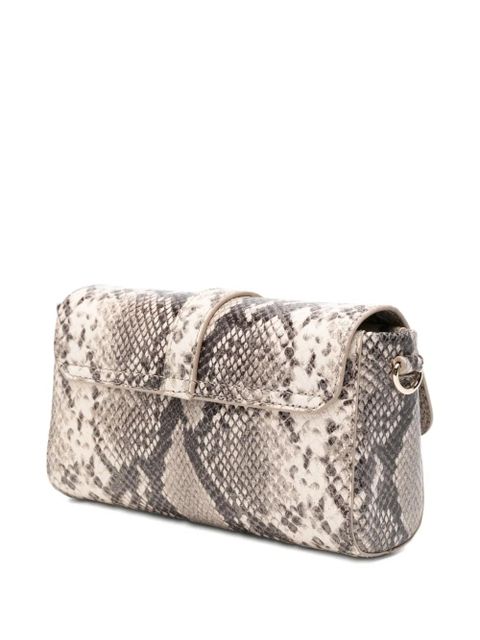 Maje snake-effect buckle-detail cross body bag - Neutrals