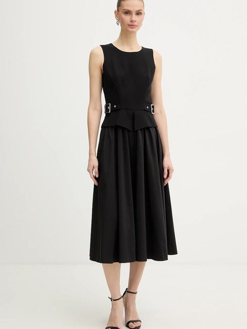 Karl Lagerfeld sukienka kolor czarny midi rozkloszowana B1W13023 - zdjęcie produktu nr 1