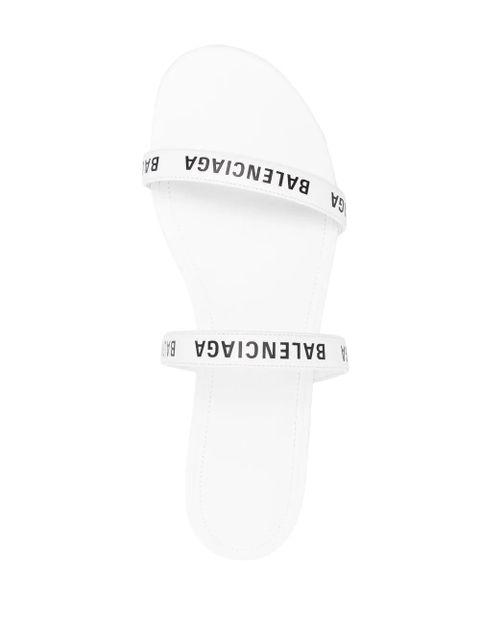 Balenciaga logo-print strappy sandals - White
