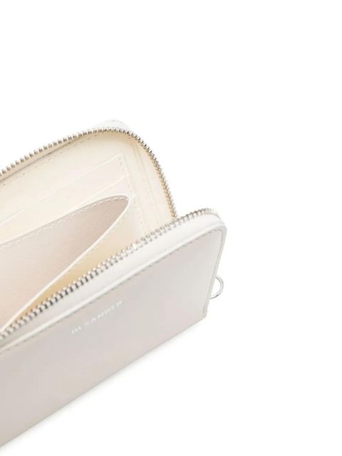 Jil Sander logo-stamp zip-up wallet - Neutrals