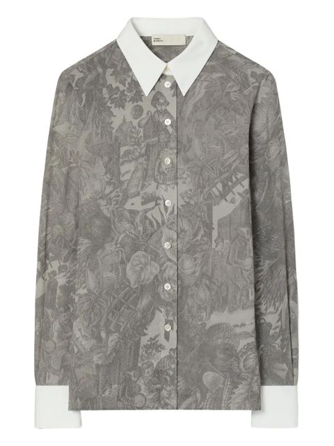 Tory Burch printed viscose shirt - Grey - zdjęcie produktu nr 1