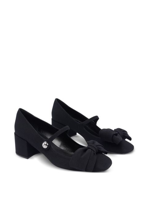 Valentino Garavani 55mm bow-detailed Mary Jane pumps - Black