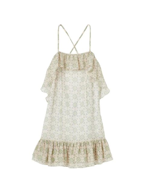 Claudie Pierlot ruffled-trim printed dress - Neutrals - zdjęcie produktu nr 1