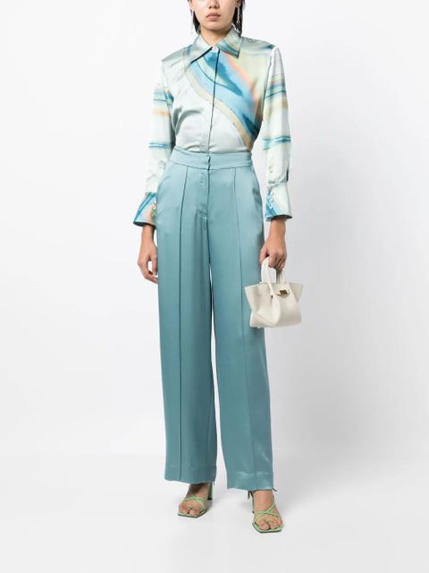 Simkhai Elika marble-print shirt - Green - zdjęcie produktu nr 2