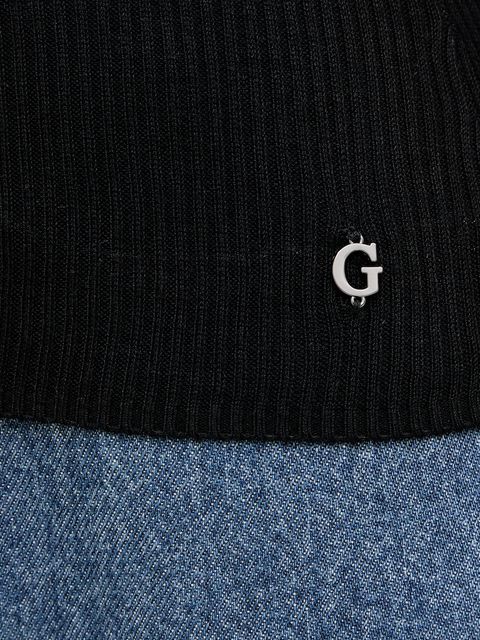 Guess longsleeve MELANIE kolor czarny dekolt hiszpański W5BR48 Z0612 - zdjęcie produktu nr 2