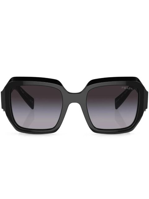 Prada Eyewear logo-print oversize-frame sunglasses - Black - zdjęcie produktu nr 1