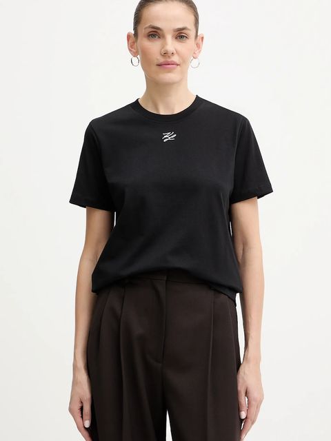 Karl Lagerfeld t-shirt bawełniany KL ESSENTIAL damski kolor czarny B1W17091 - zdjęcie produktu nr 1