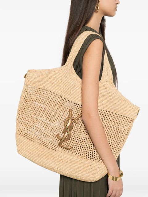 Saint Laurent Icare Cassandre raffia tote bag - Neutrals - zdjęcie produktu nr 2