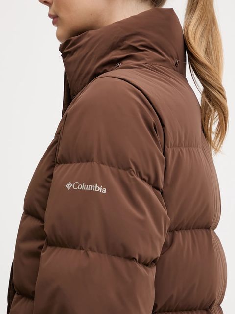 Columbia kurtka puchowa Amaze Puff kolor brązowy zimowa 2133714