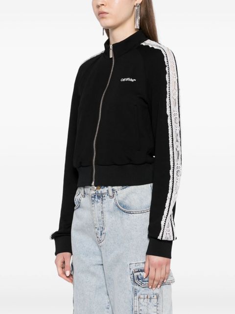 Off-White lace logo-print track jacket - Black