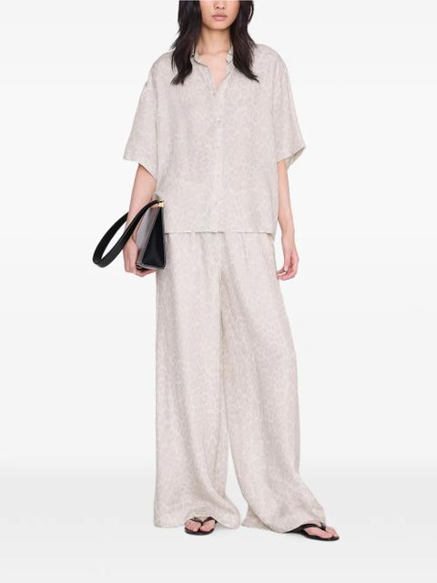 ANINE BING Roslyn leopard-pattern trousers - Neutrals