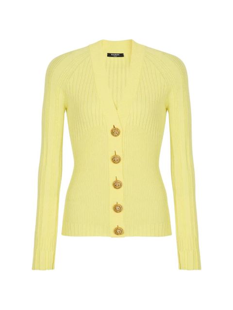 Balmain V-neck buttoned cardigan - Yellow - zdjęcie produktu nr 1