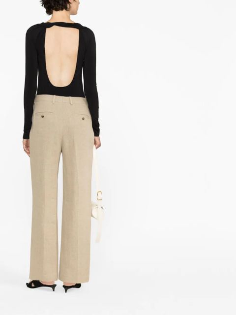 Jil Sander open-back long-sleeved bodysuit - Black