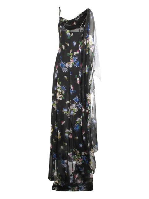 Blumarine embroidered-print silk chiffon dress - Blue - zdjęcie produktu nr 2