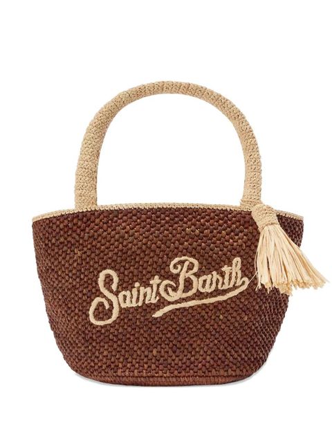 MC2 Saint Barth Marcy embroidered straw shoulder bag - Brown - zdjęcie produktu nr 1