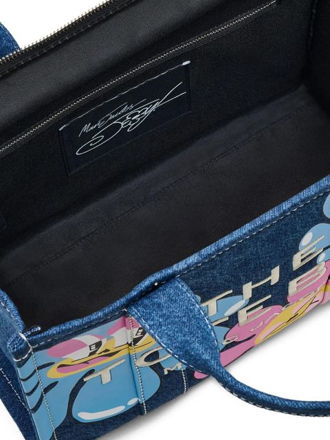 Marc Jacobs x Hattie Stewart medium floral-print denim tote bag - Blue