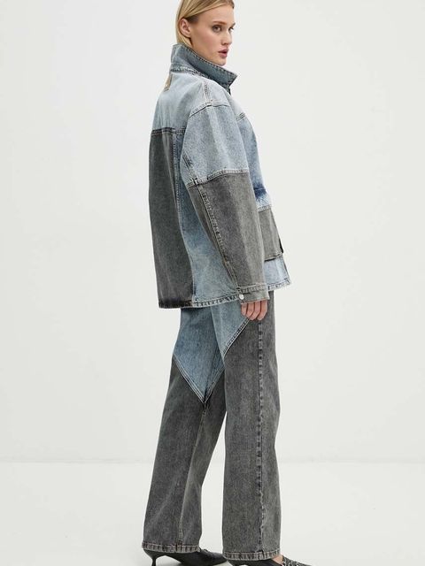 Rotate kurtka jeansowa Oversized Patchwork Jacket damska kolor niebieski przejściowa oversize 1128221603