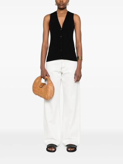 ANINE BING silk-blend vest - Black - zdjęcie produktu nr 2